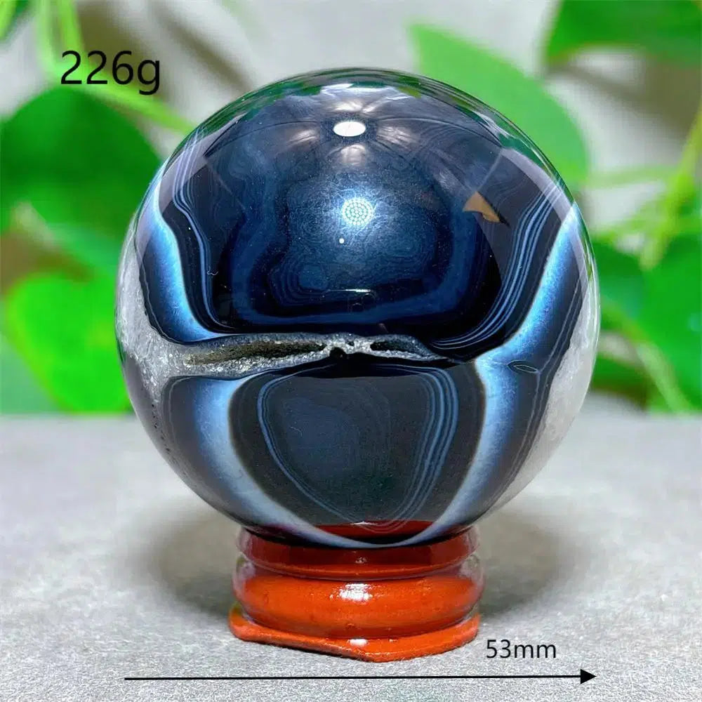 Black Silk Agate Sphere