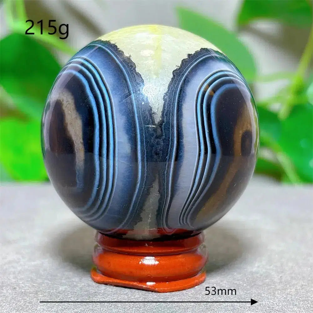 Black Silk Agate Sphere