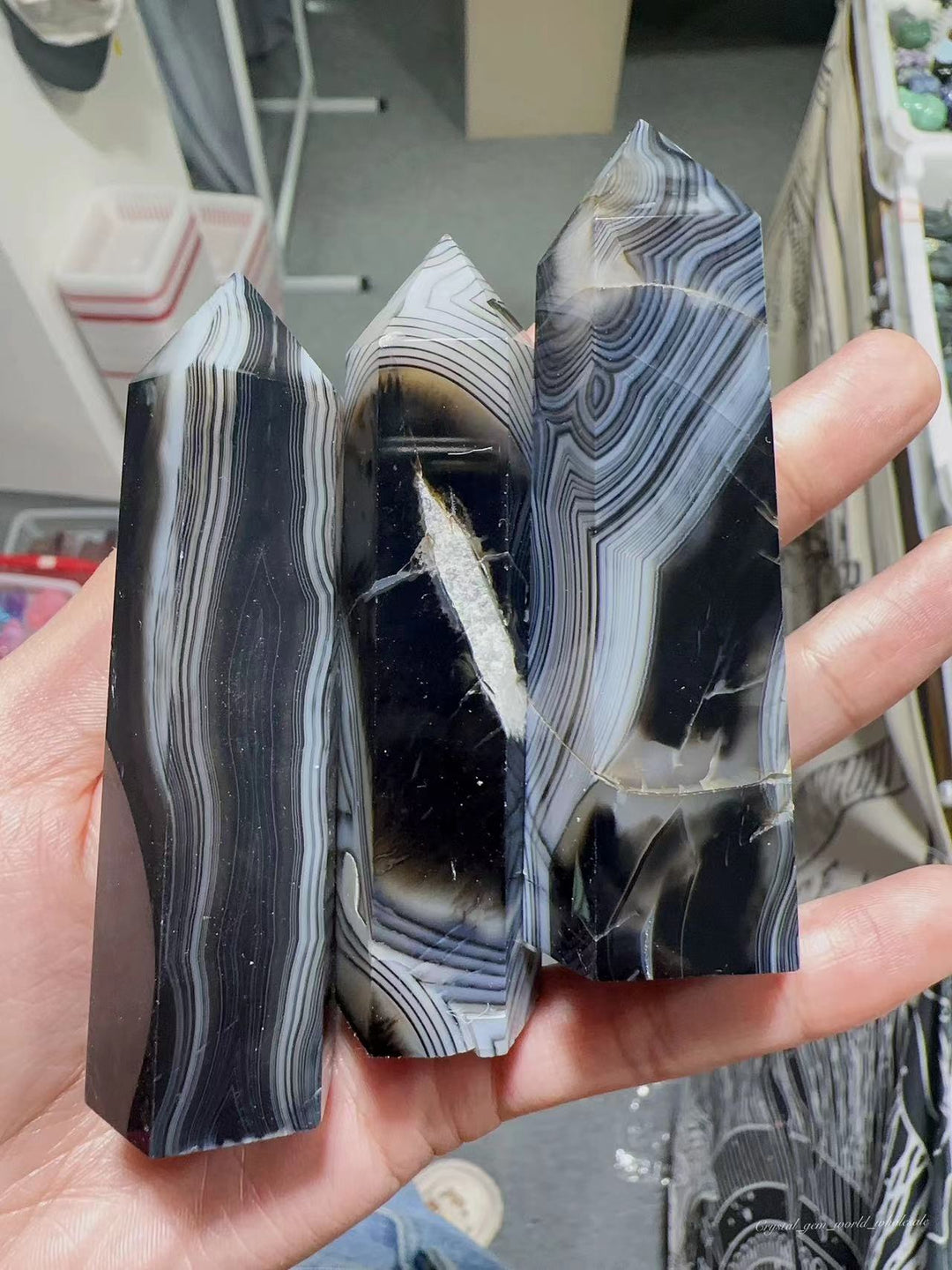 Black Stripe Agate Tower