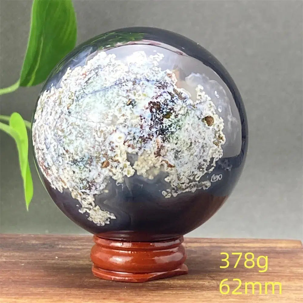 Black Striped Agate Crystal Sphere