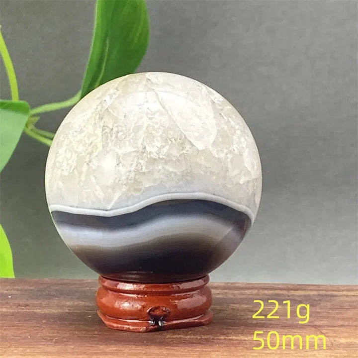 Black Striped Agate Crystal Sphere