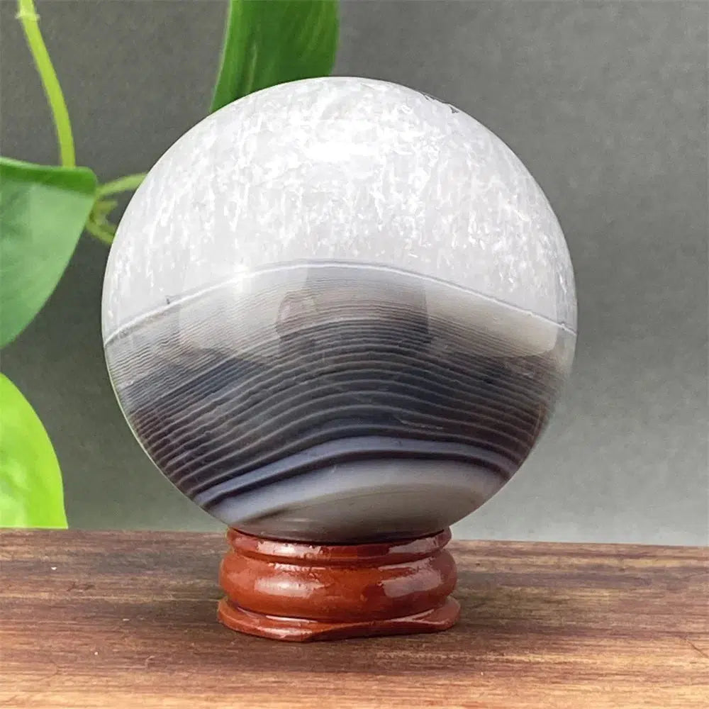 Black Striped Agate Crystal Sphere