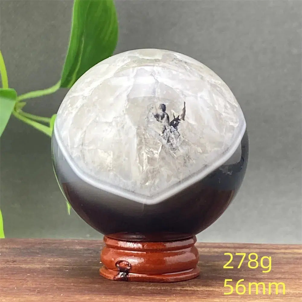 Black Striped Agate Crystal Sphere