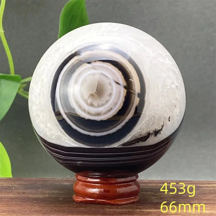 Black Striped Agate Crystal Sphere