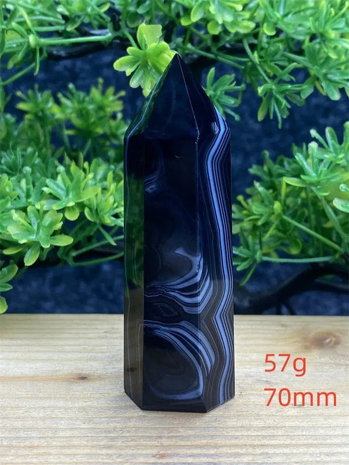 Black Striped Agate Tower