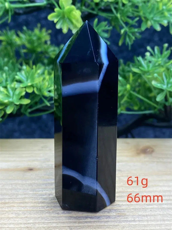 Black Striped Agate Tower