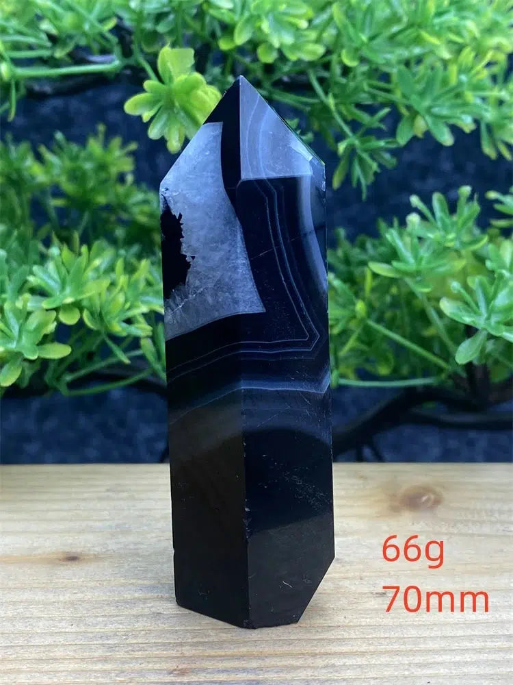 Black Striped Agate Tower