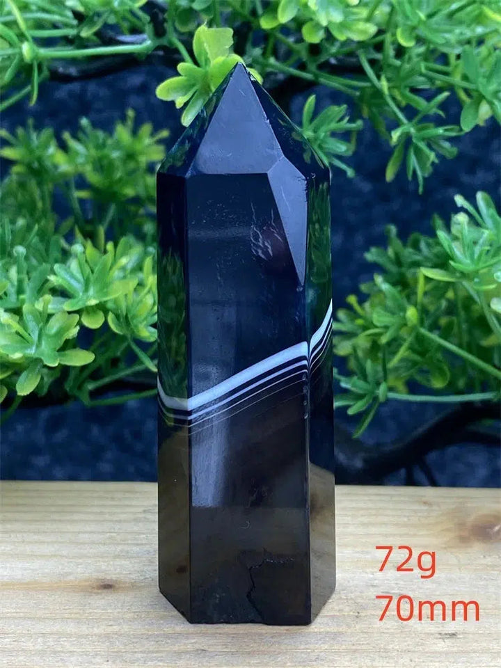 Black Striped Agate Tower