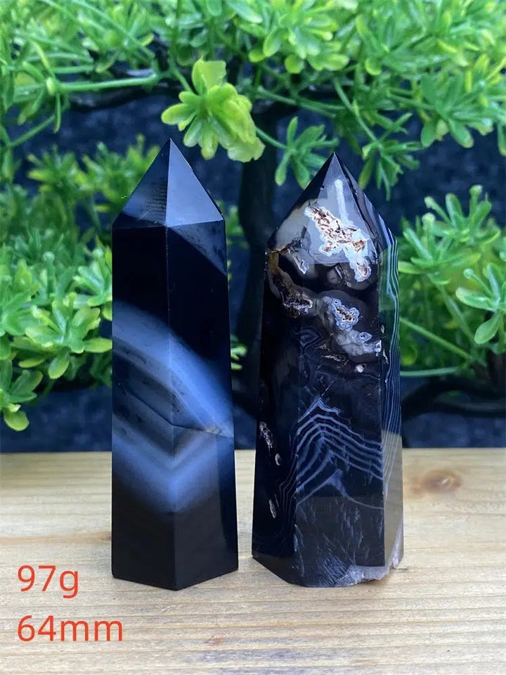 Black Striped Agate Tower