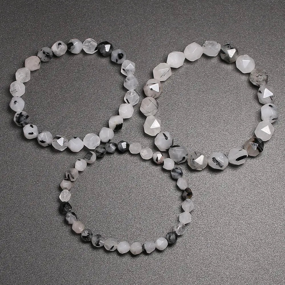 Black Tourmalinated Quartz Bracelets