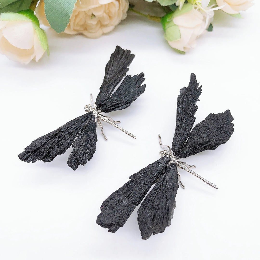 Black Tourmaline Dragonfly Crystal Decoration