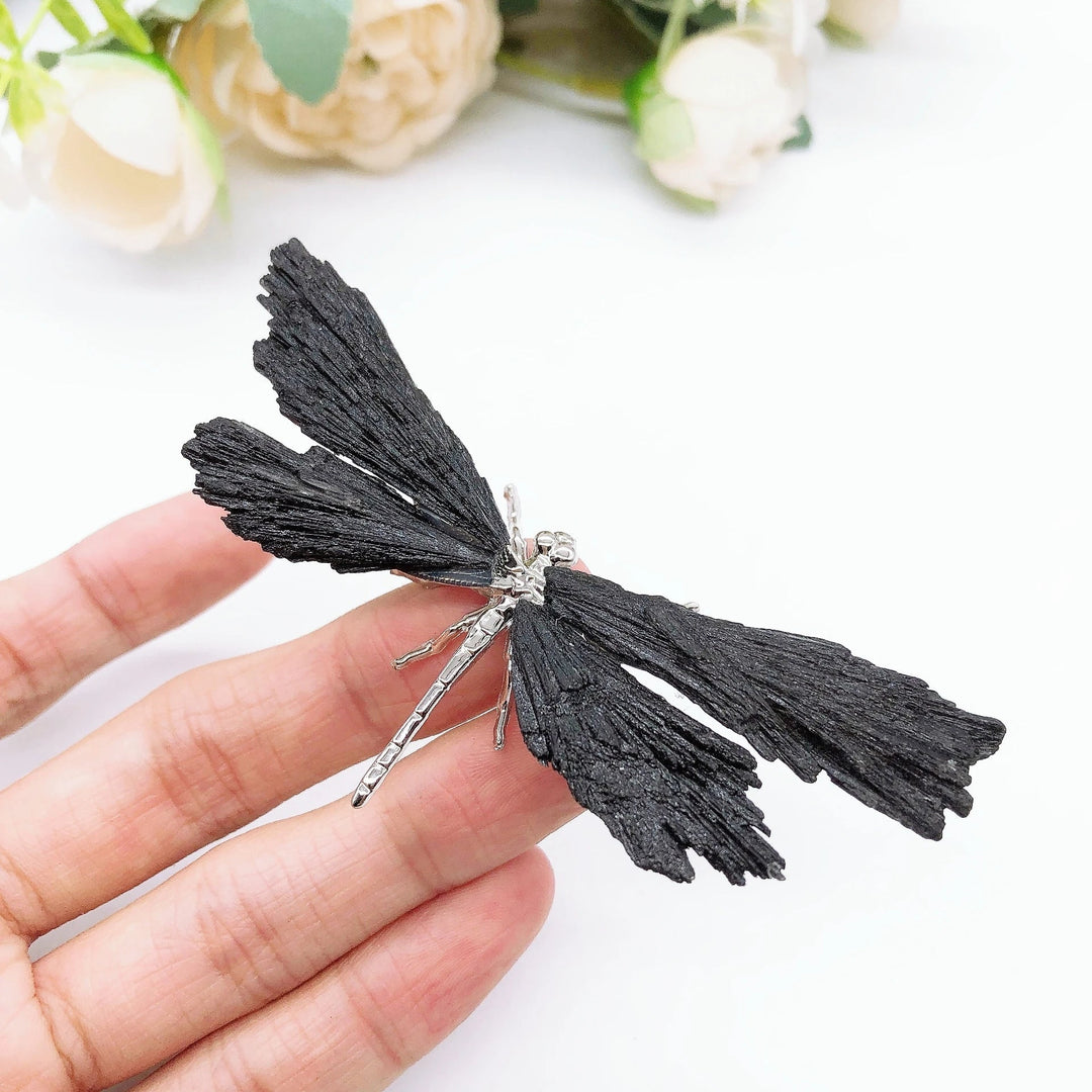 Black Tourmaline Dragonfly Crystal Decoration