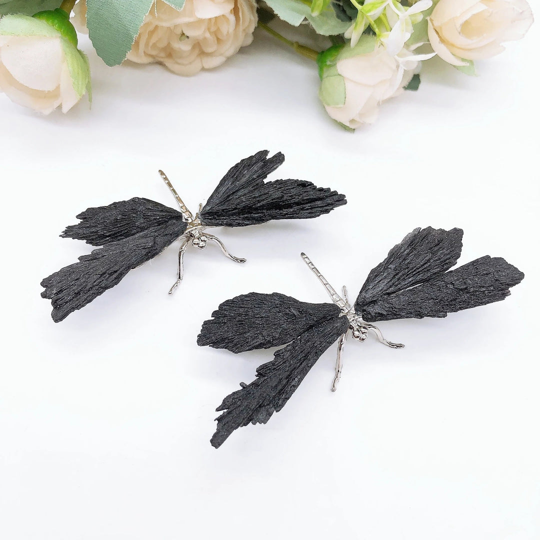 Black Tourmaline Dragonfly Crystal Decoration