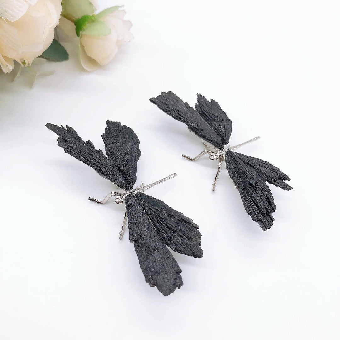 Black Tourmaline Dragonfly Crystal Decoration