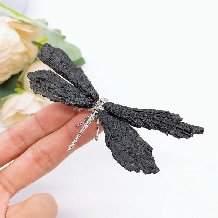 Black Tourmaline Dragonfly Crystal Decoration