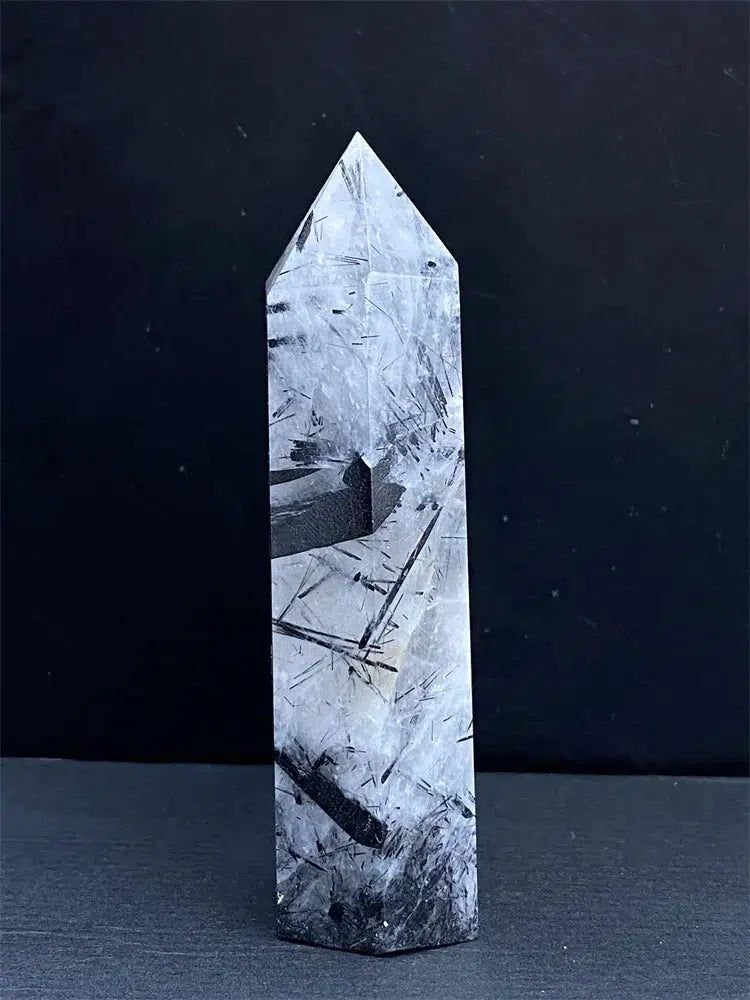 Black Tourmaline Rutile Quartz Tower