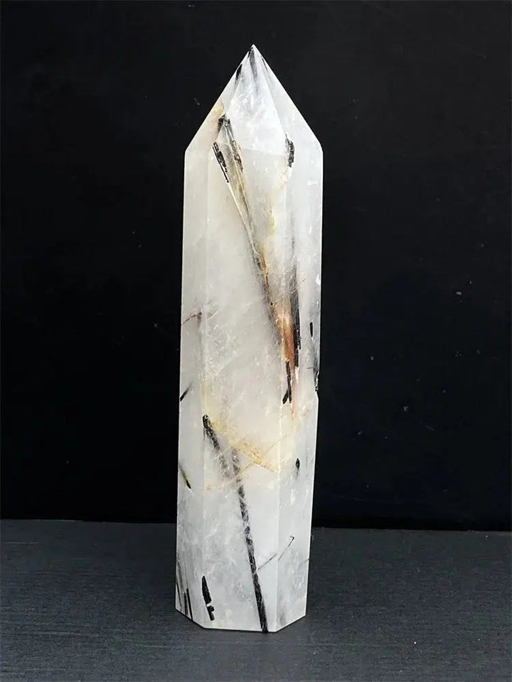 Black Tourmaline Rutile Quartz Tower