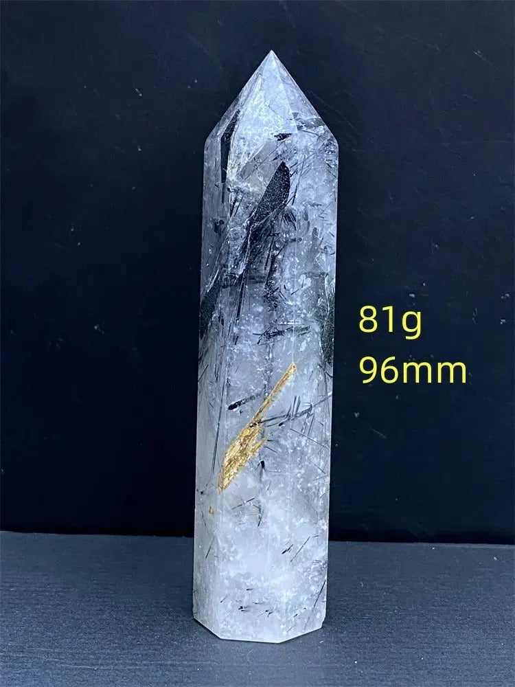 Black Tourmaline Rutile Quartz Tower