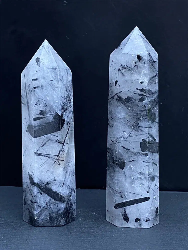 Black Tourmaline Rutile Quartz Tower