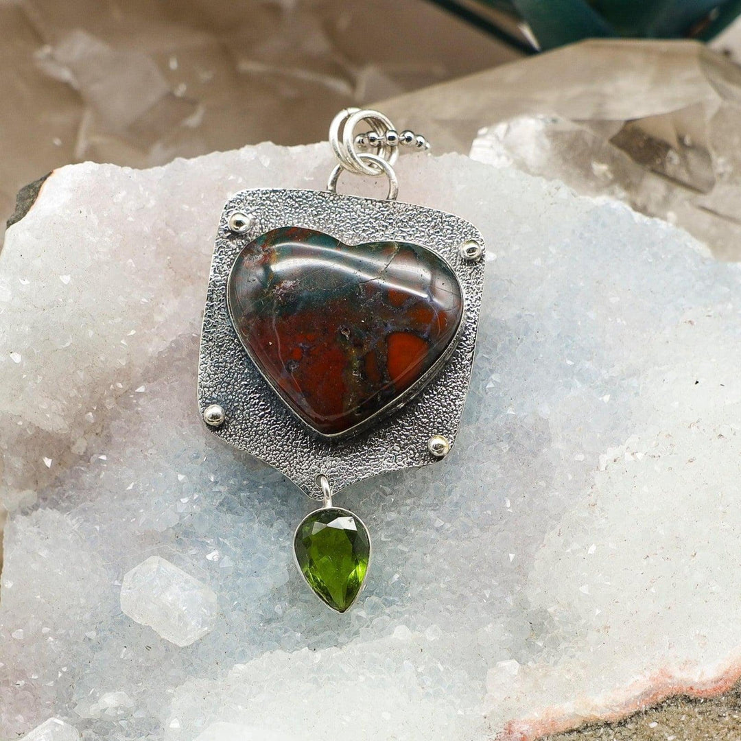 Bloodstone On 925 Silver Pendant - 2.45"