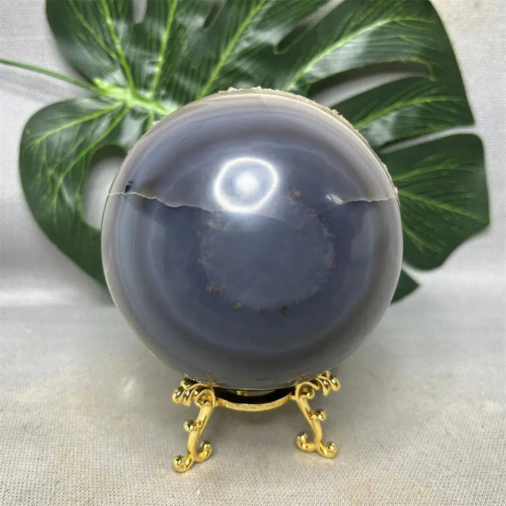 Blue Agate Geode Crystal Sphere