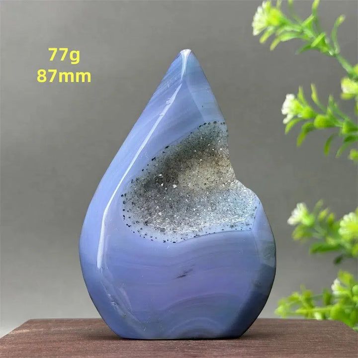 Blue Agate Geode Freeform Torch