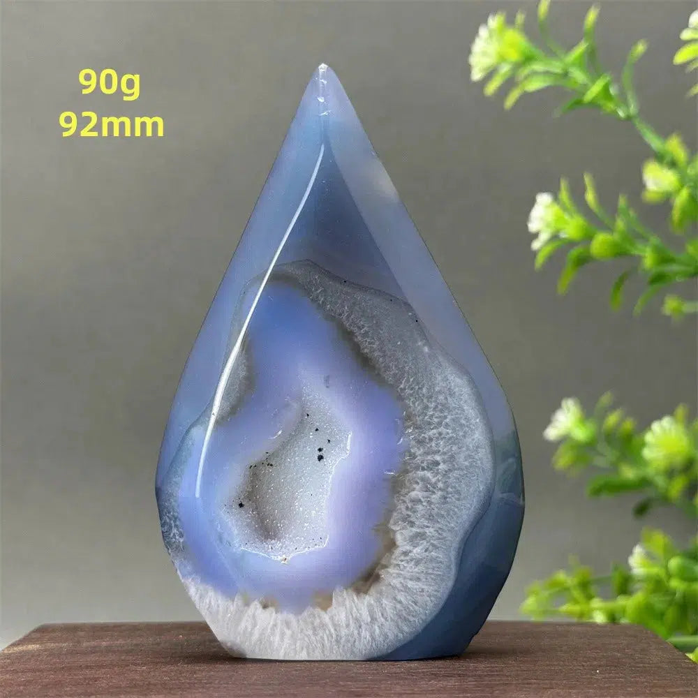 Blue Agate Geode Freeform Torch