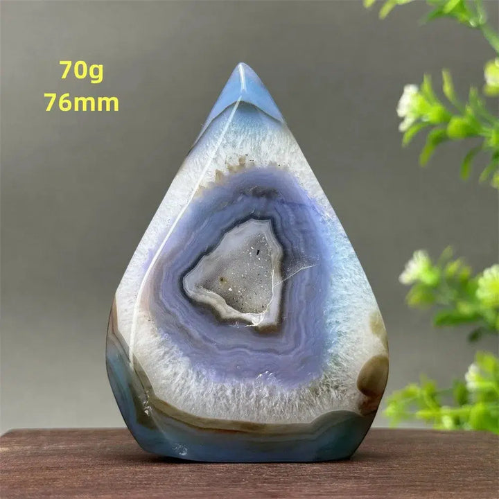 Blue Agate Geode Freeform Torch