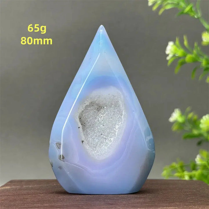 Blue Agate Geode Freeform Torch