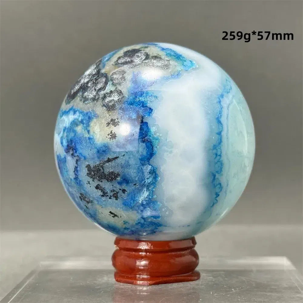 Blue Agate Sphere + Base