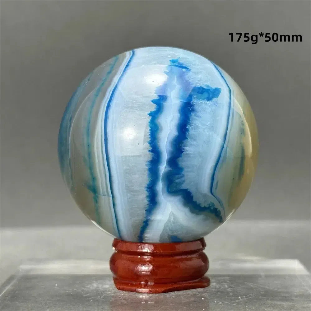 Blue Agate Sphere + Base