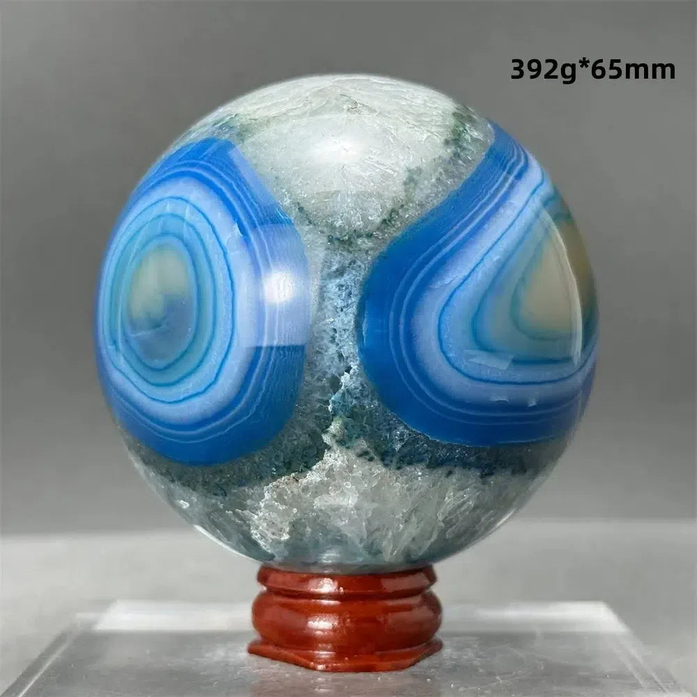 Blue Agate Sphere + Base