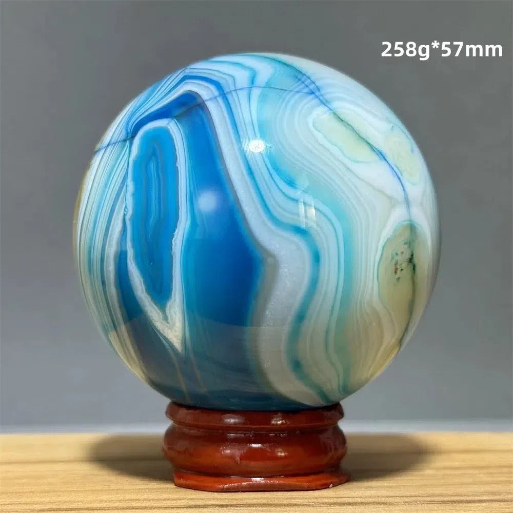 Blue Agate Sphere + Base