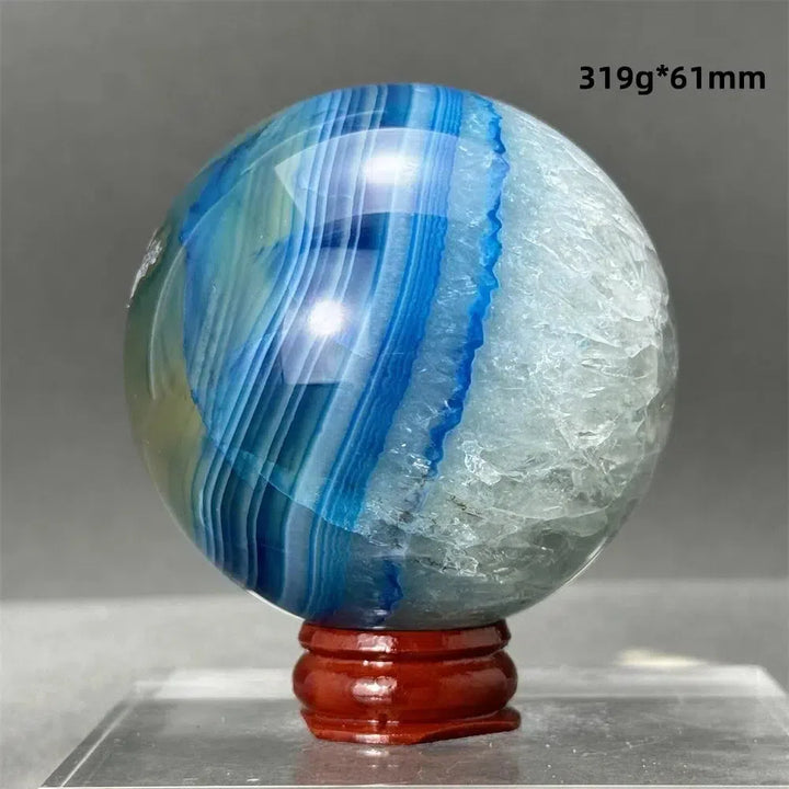 Blue Agate Sphere + Base