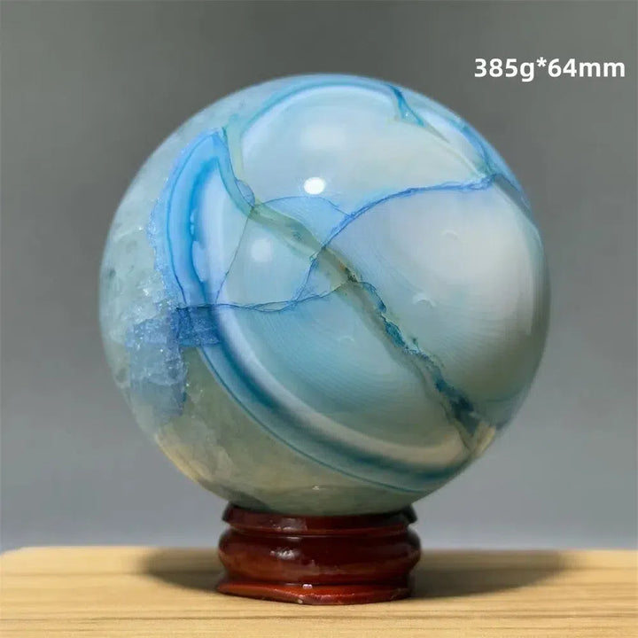 Blue Agate Sphere + Base