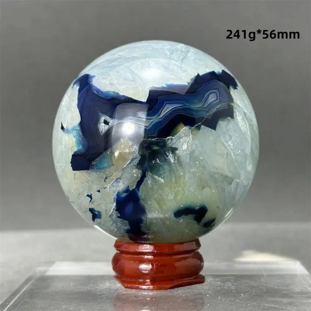 Blue Agate Sphere + Base