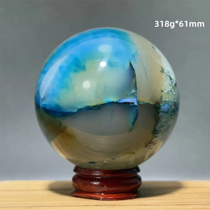 Blue Agate Sphere + Base