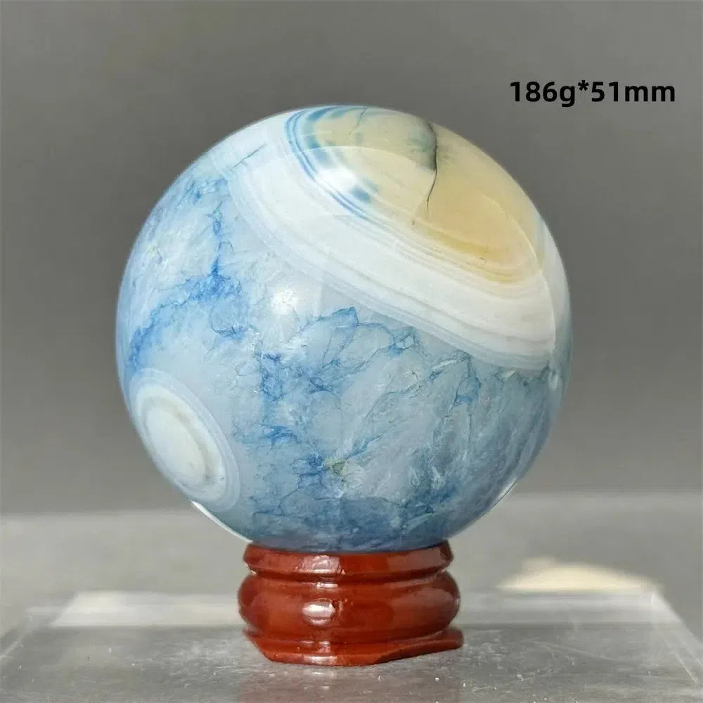 Blue Agate Sphere + Base