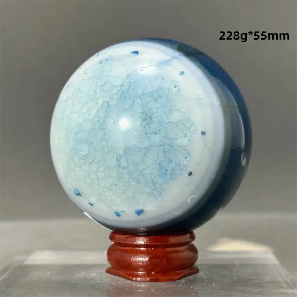 Blue Agate Sphere + Base