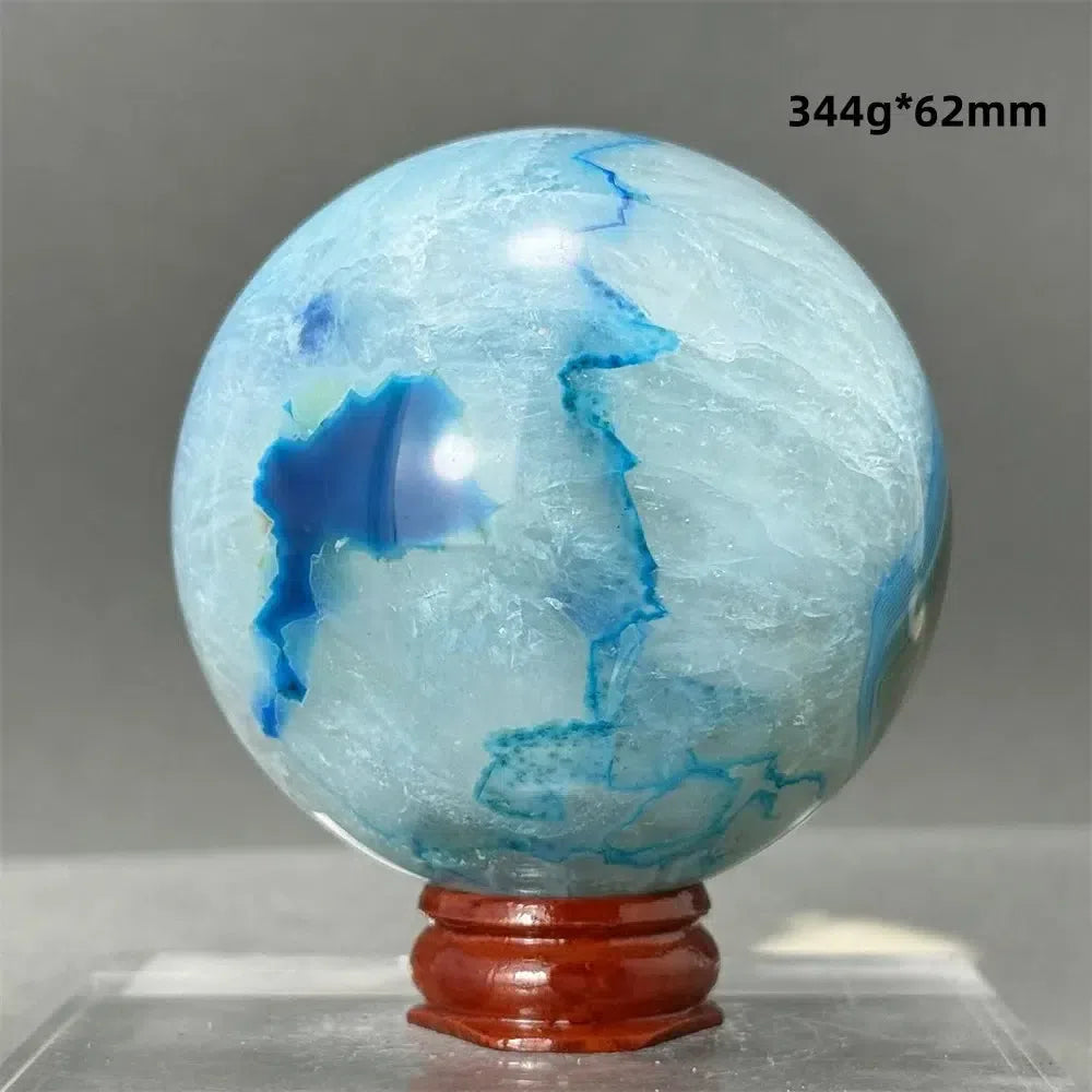 Blue Agate Sphere + Base