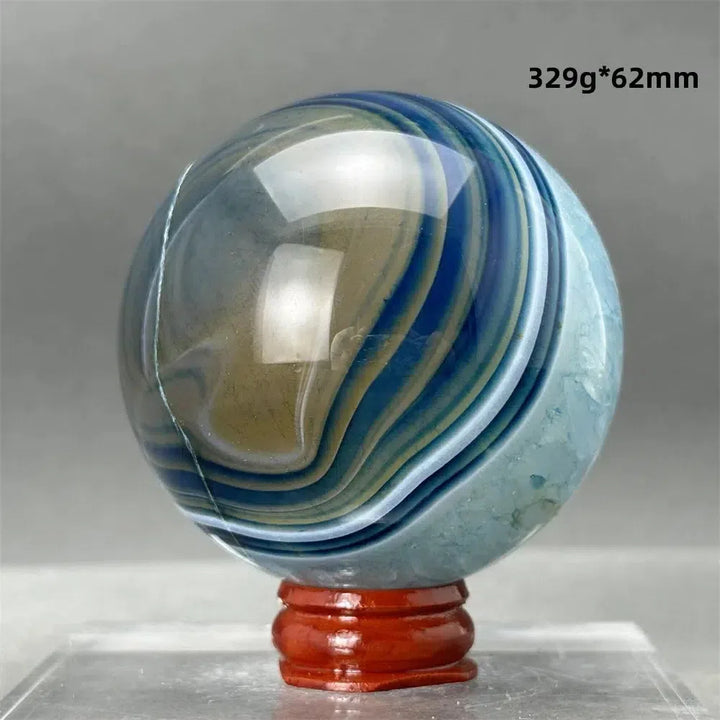 Blue Agate Sphere + Base