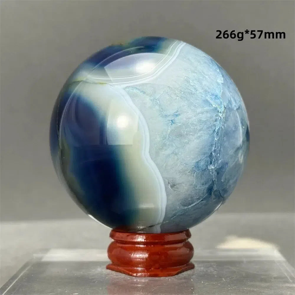 Blue Agate Sphere + Base