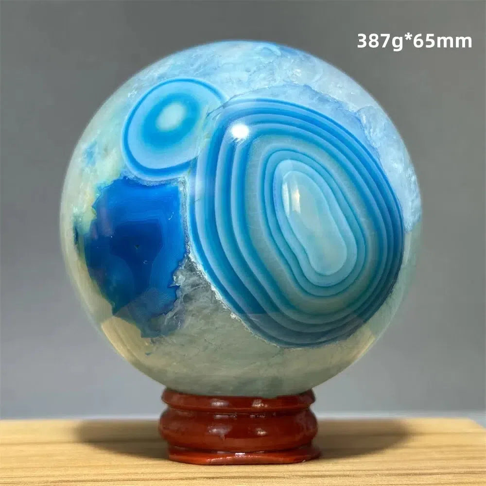 Blue Agate Sphere + Base