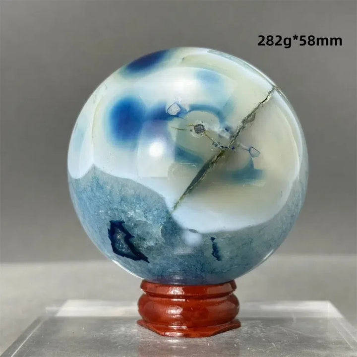 Blue Agate Sphere + Base