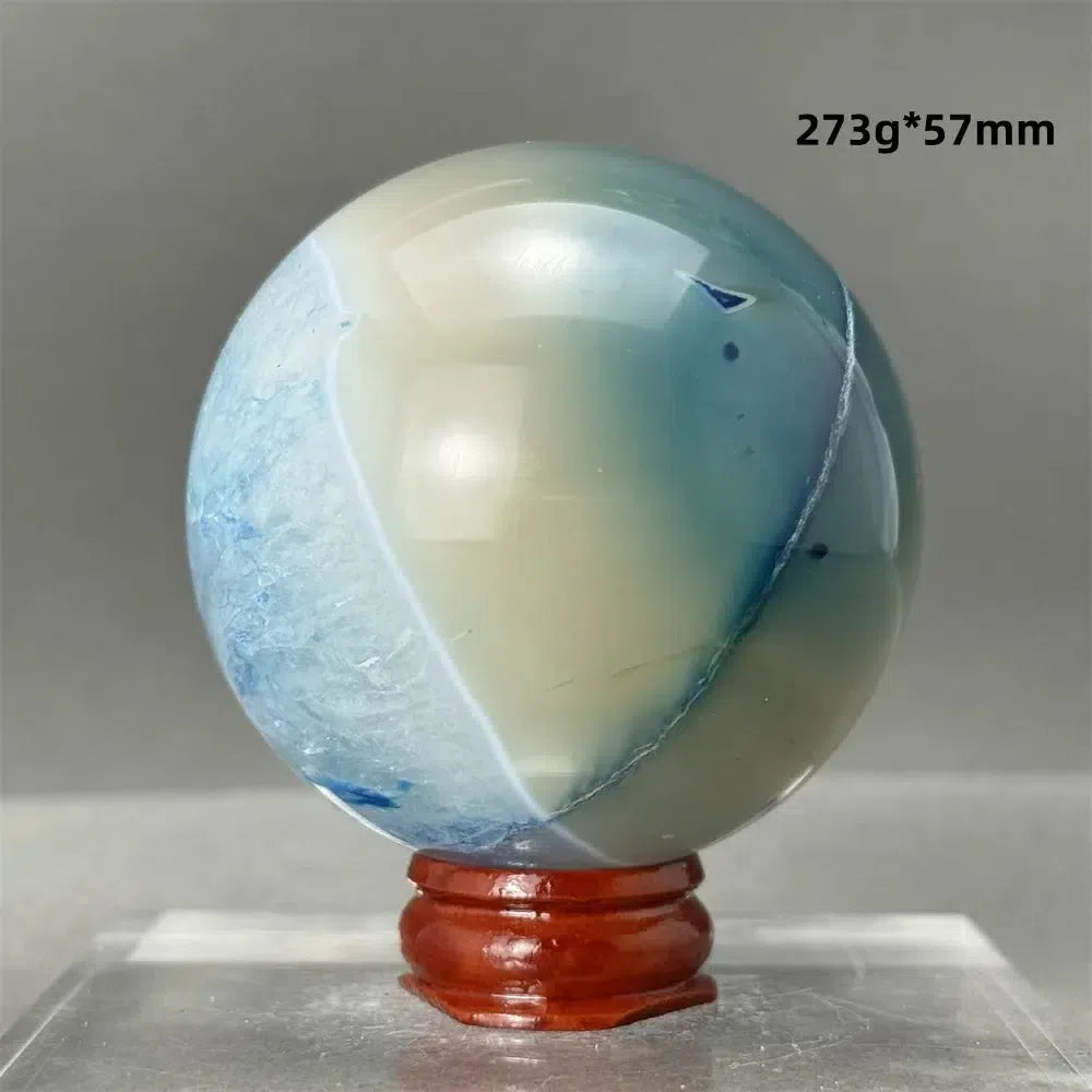 Blue Agate Sphere + Base