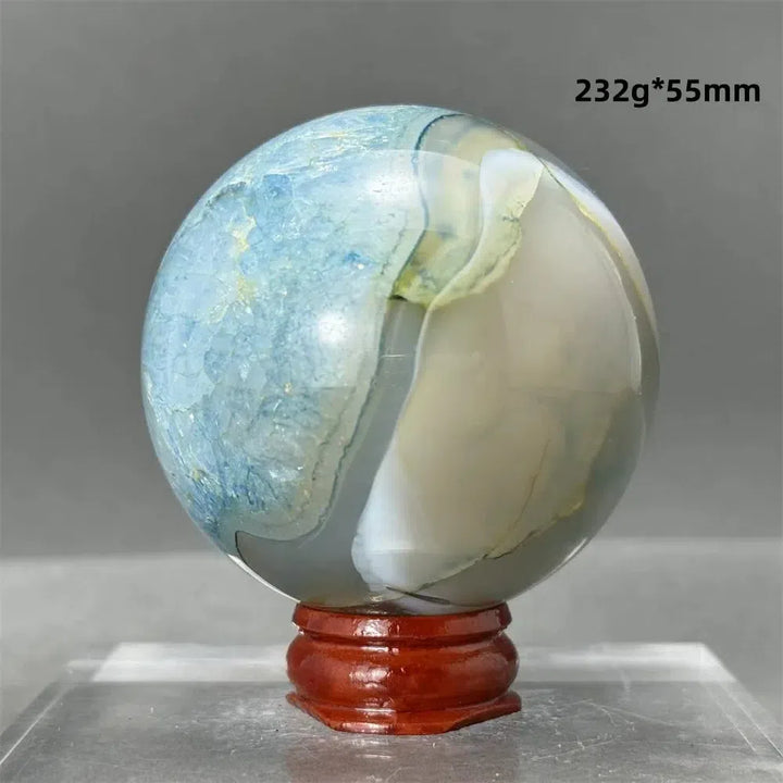 Blue Agate Sphere + Base