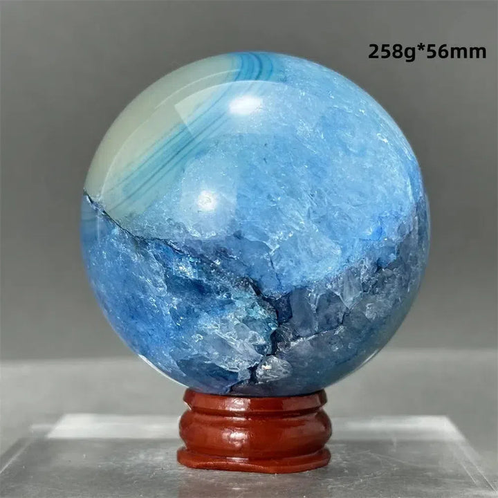 Blue Agate Sphere + Base