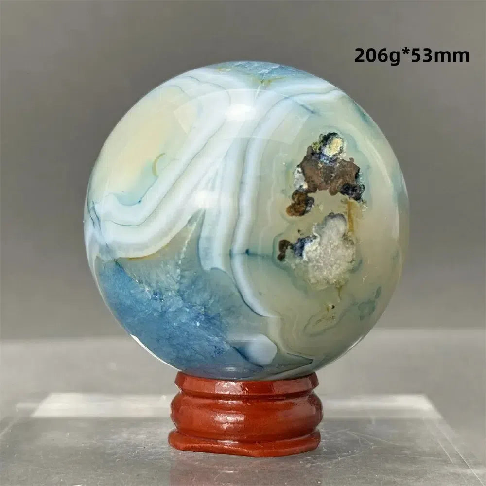 Blue Agate Sphere + Base