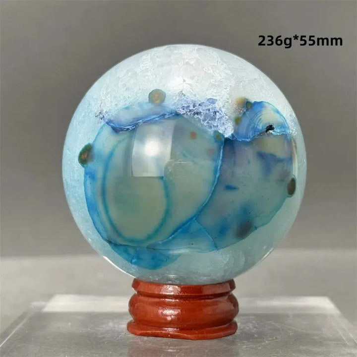 Blue Agate Sphere + Base