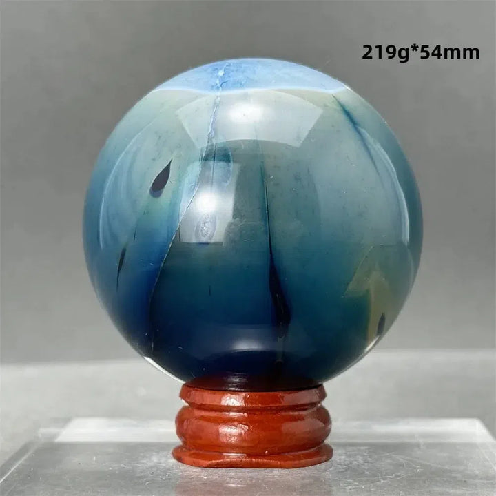 Blue Agate Sphere + Base